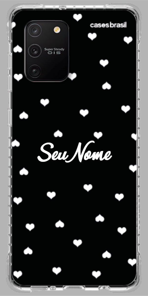 Capinha para Celular Corações Minimalistas Black