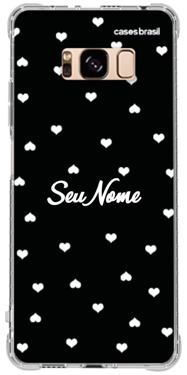 Capinha para Celular Corações Minimalistas Black