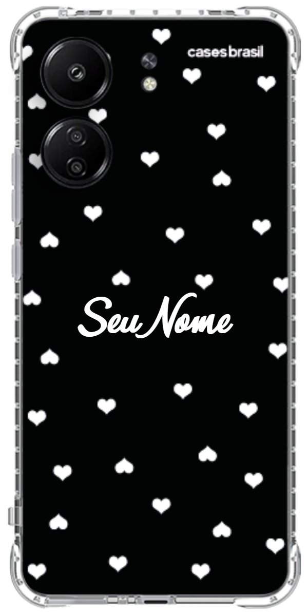 Capinha para Celular Corações Minimalistas Black