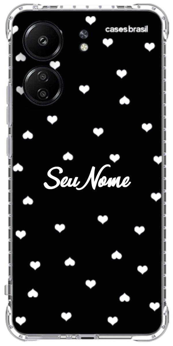 Capinha para Celular Corações Minimalistas Black