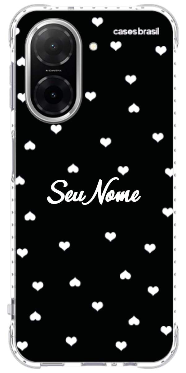 Capinha para Celular Corações Minimalistas Black