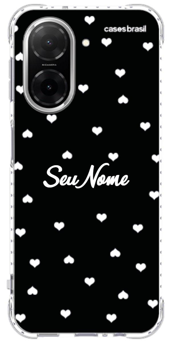 Capinha para Celular Corações Minimalistas Black