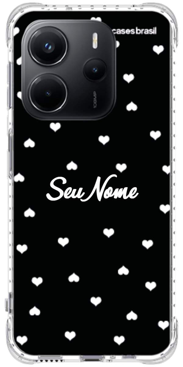 Capinha para Celular Corações Minimalistas Black