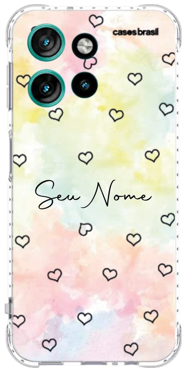 Capinha para Celular Corações Aquarela
