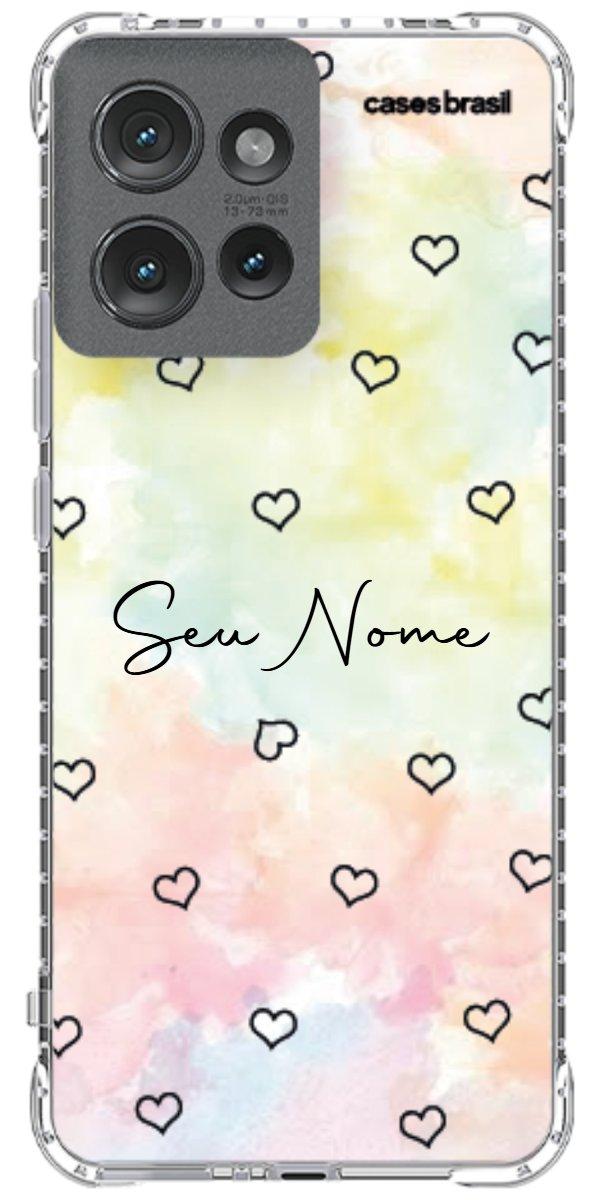 Capinha para Celular Corações Aquarela