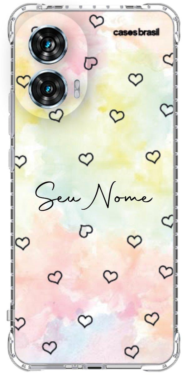 Capinha para Celular Corações Aquarela