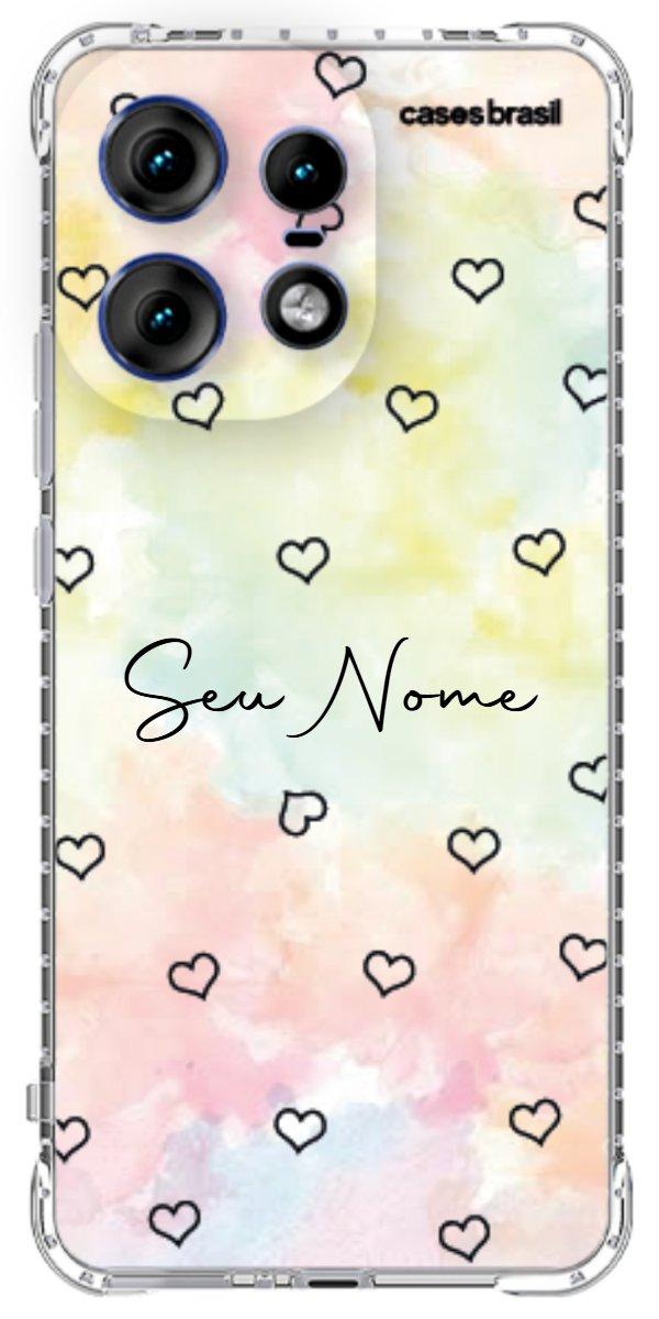 Capinha para Celular Corações Aquarela
