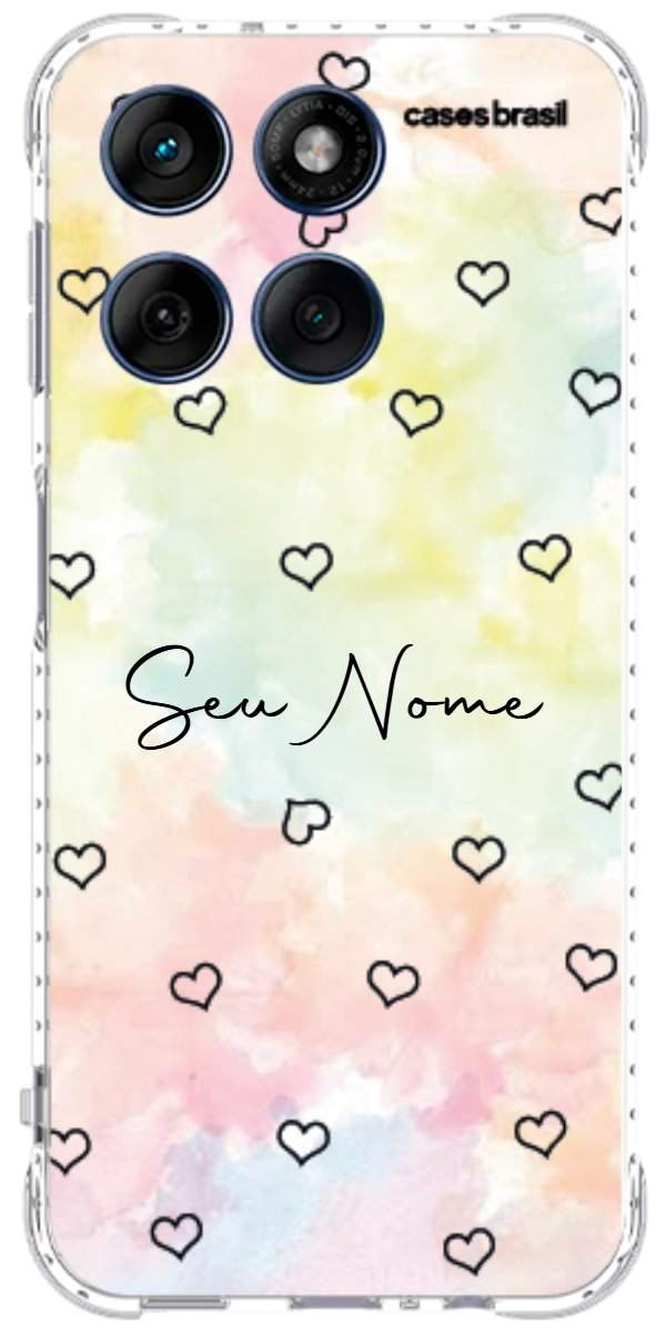 Capinha para Celular Corações Aquarela