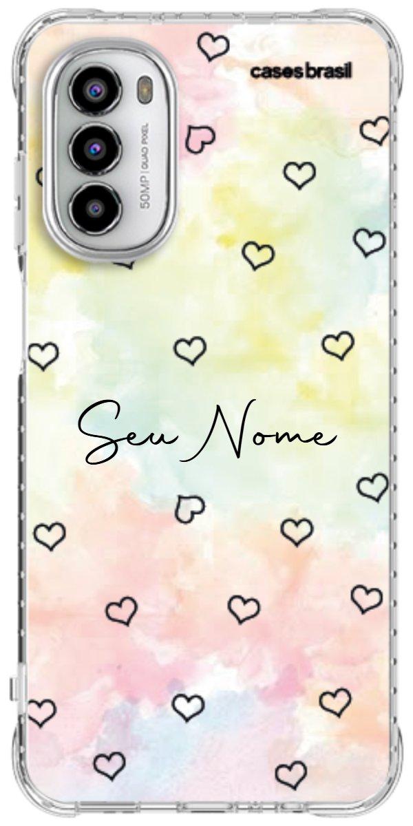 Capinha para Celular Corações Aquarela