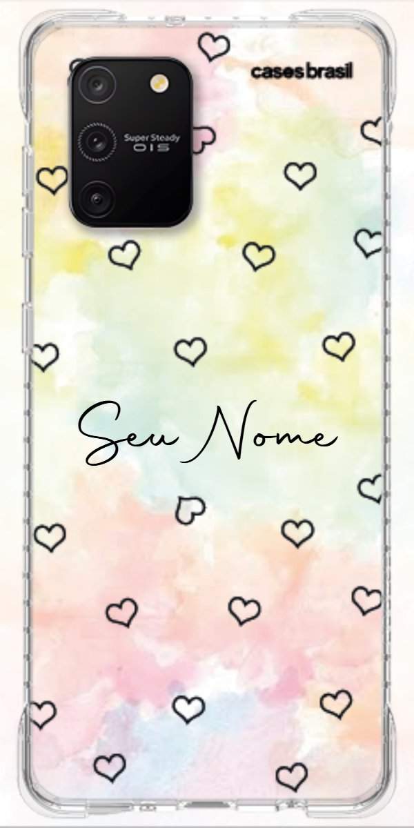 Capinha para Celular Corações Aquarela