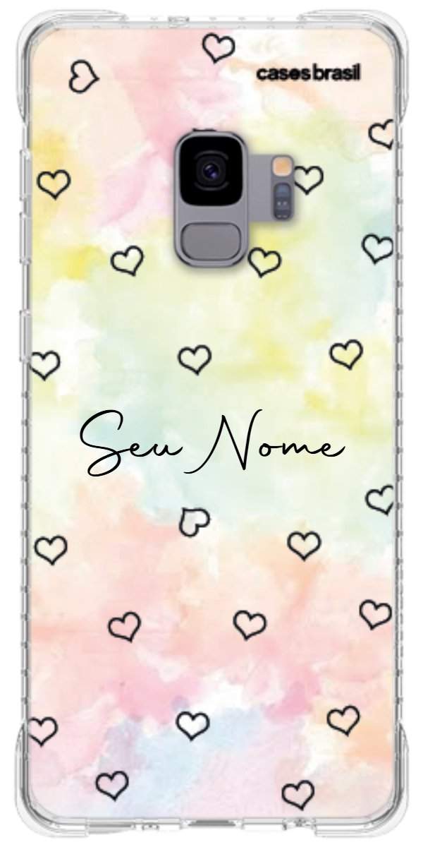 Capinha para Celular Corações Aquarela