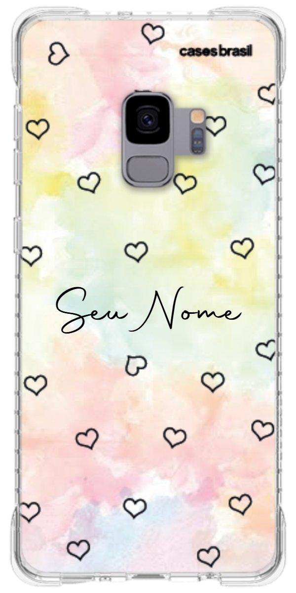 Capinha para Celular Corações Aquarela