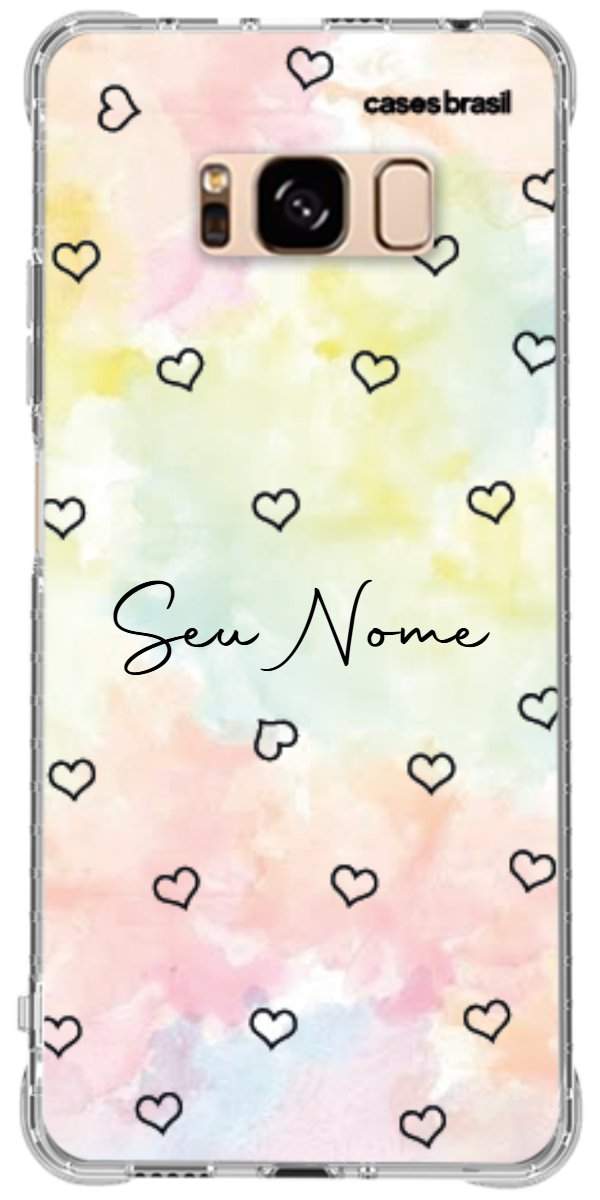 Capinha para Celular Corações Aquarela