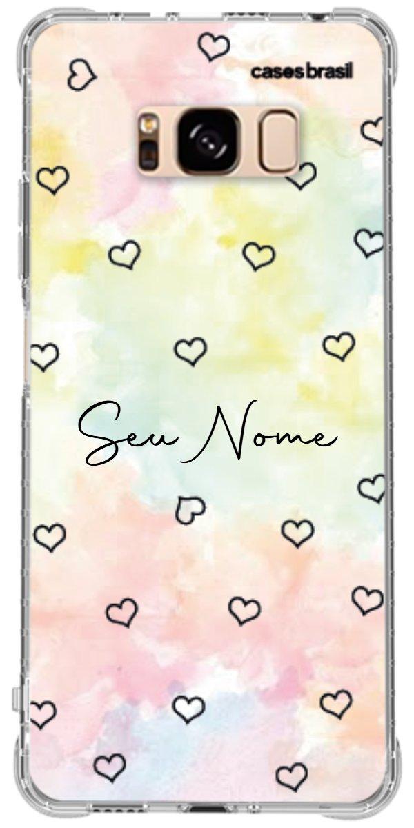 Capinha para Celular Corações Aquarela