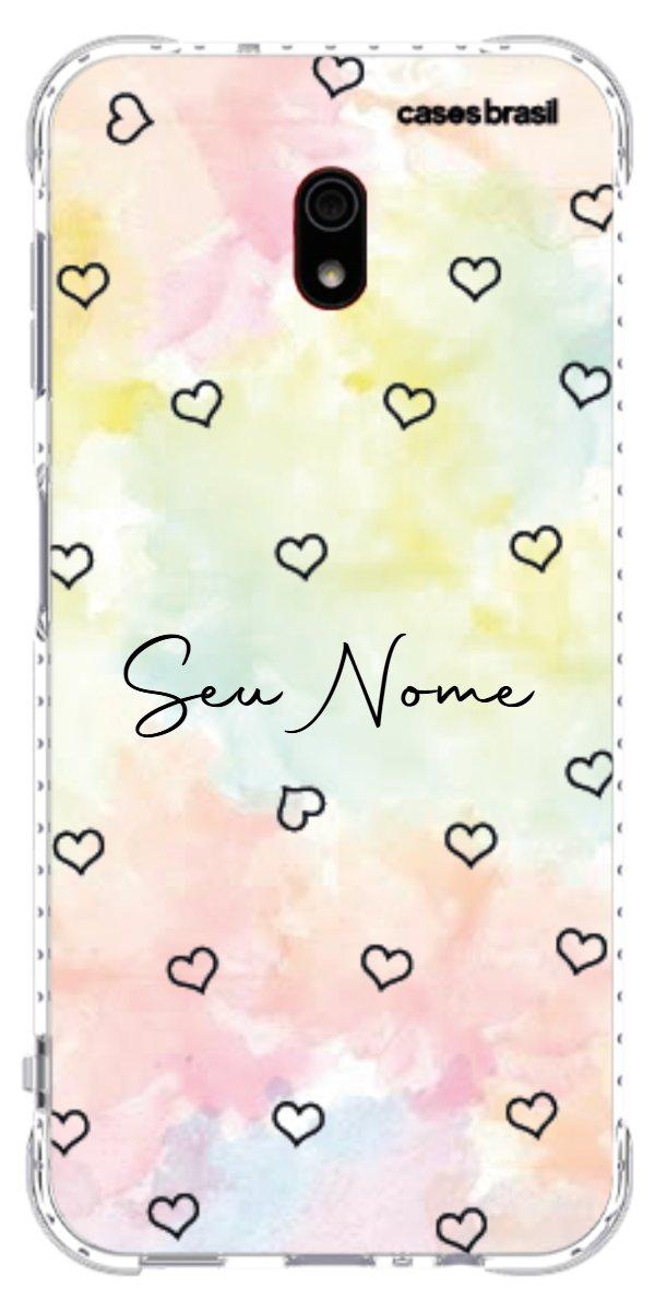 Capinha para Celular Corações Aquarela