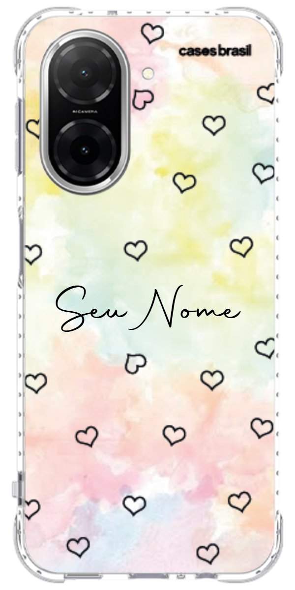 Capinha para Celular Corações Aquarela