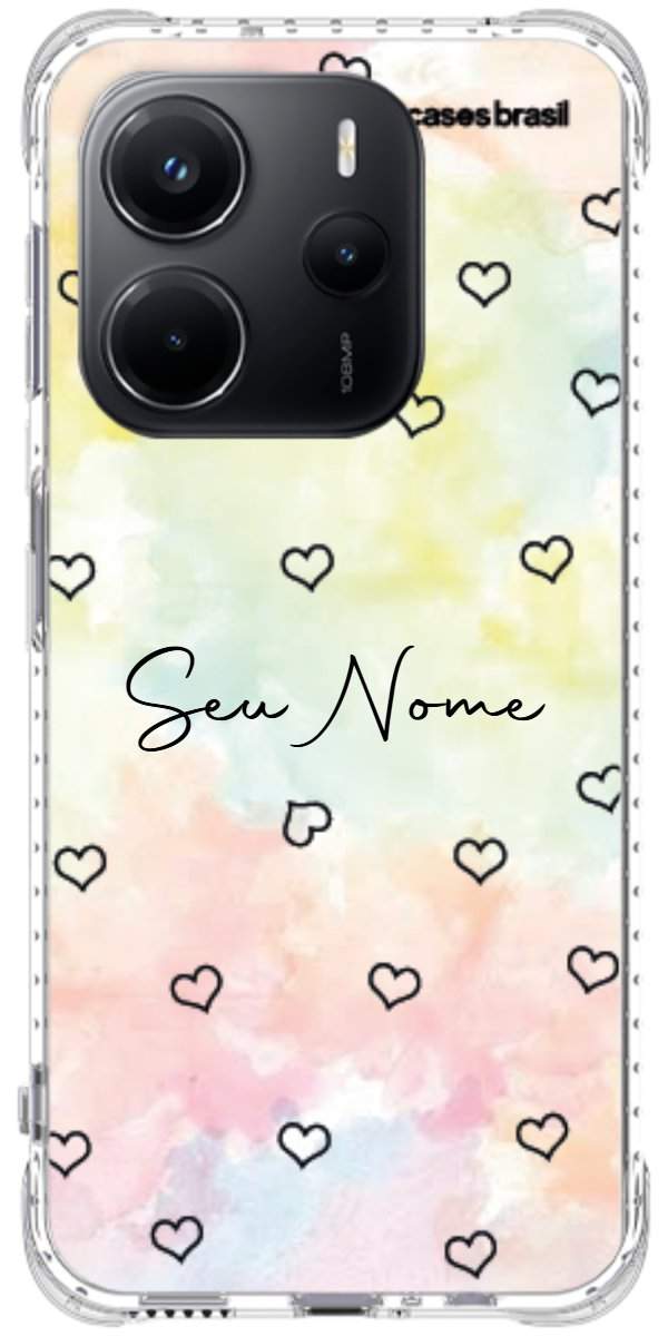 Capinha para Celular Corações Aquarela