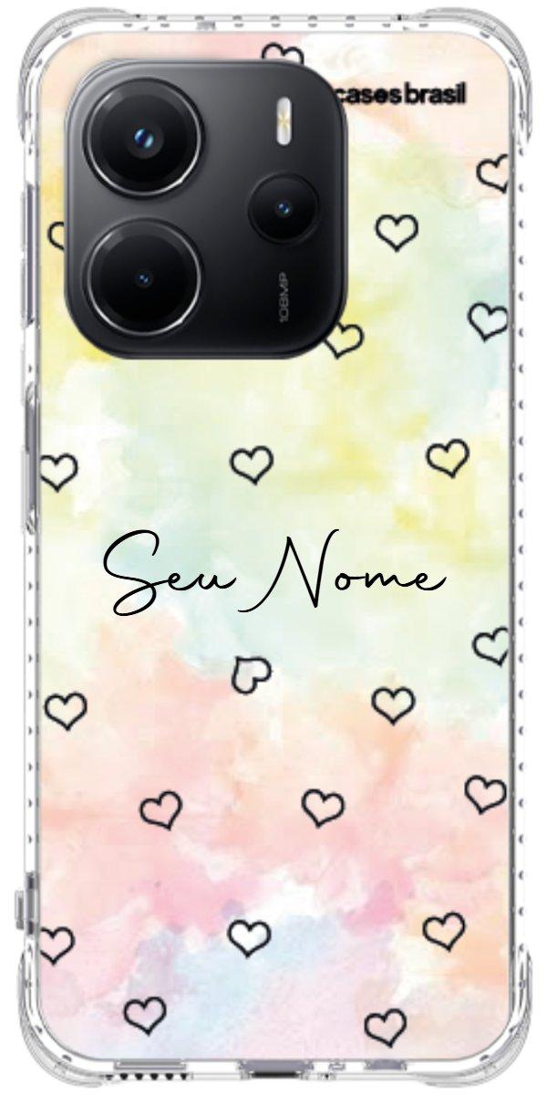 Capinha para Celular Corações Aquarela