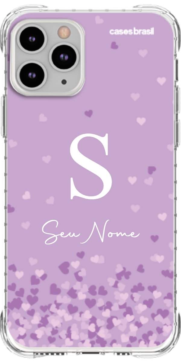 Capinha para Celular Corações Flutuantes Lilás