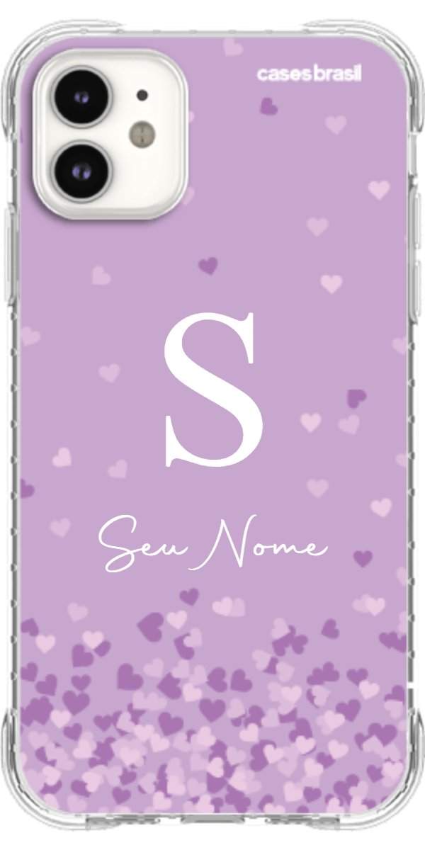 Capinha para Celular Corações Flutuantes Lilás