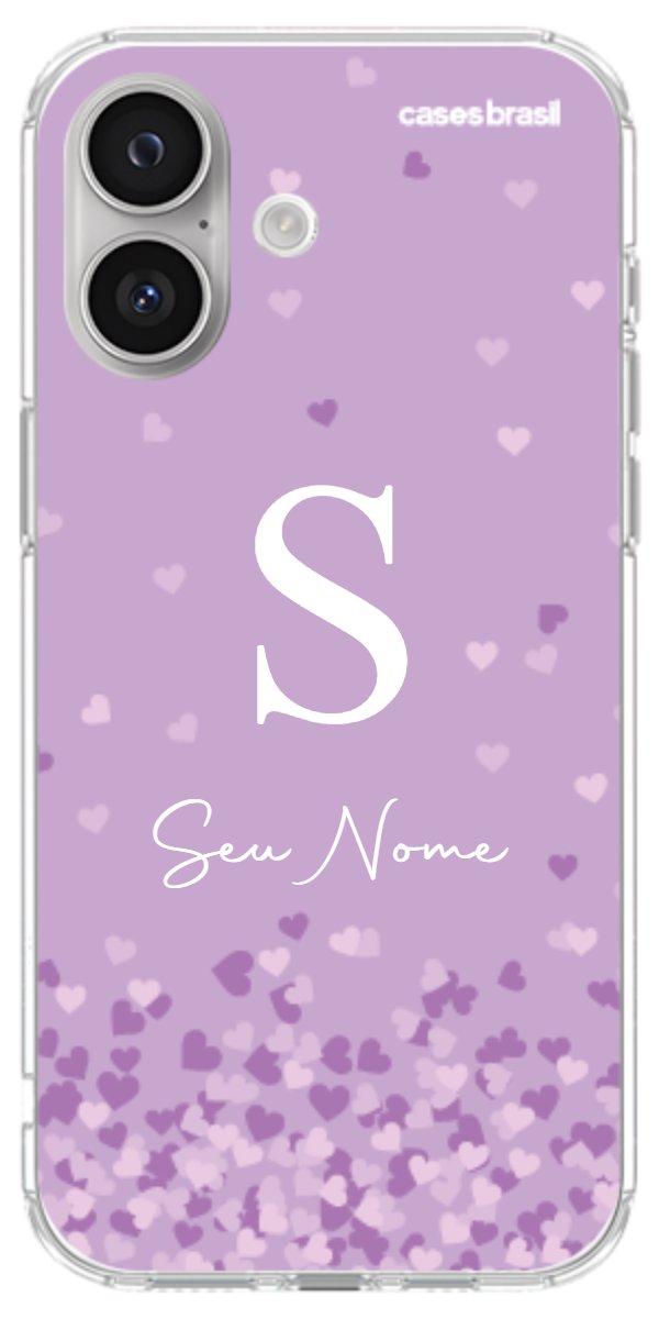 Capinha para Celular Corações Flutuantes Lilás