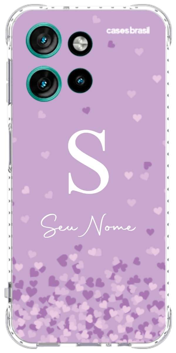 Capinha para Celular Corações Flutuantes Lilás