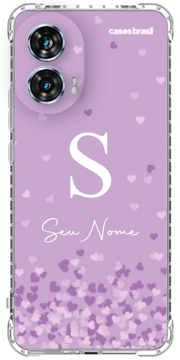 Capinha para Celular Corações Flutuantes Lilás