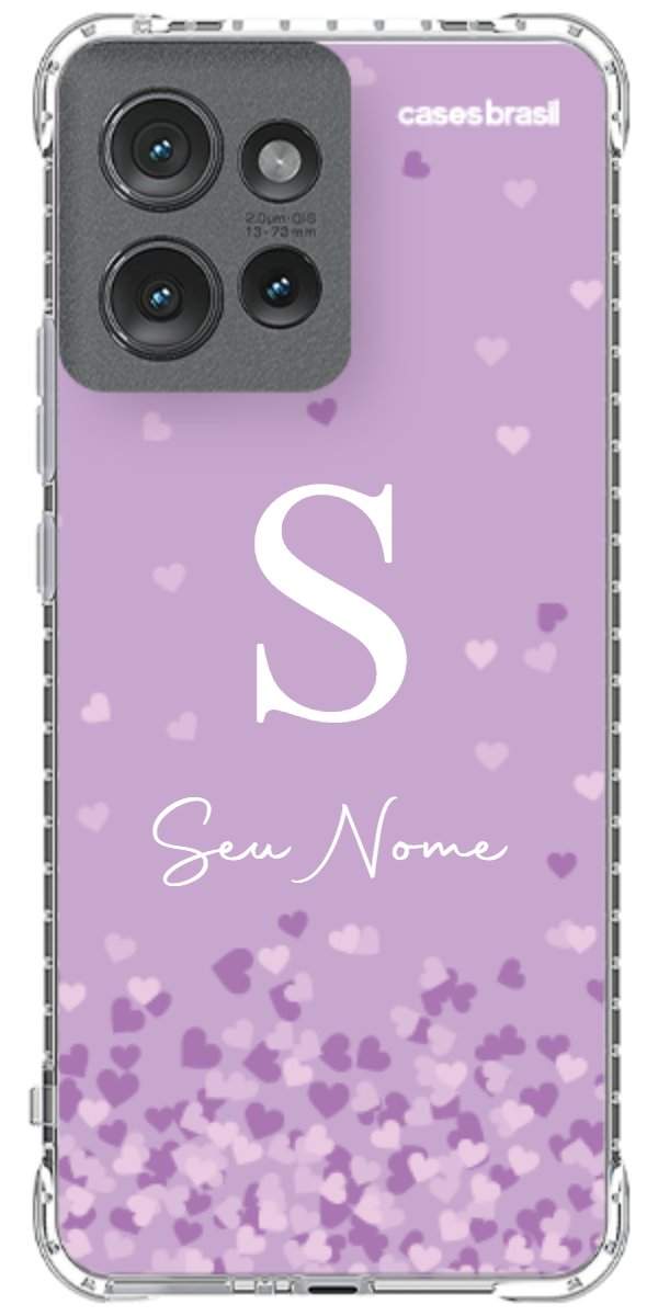 Capinha para Celular Corações Flutuantes Lilás