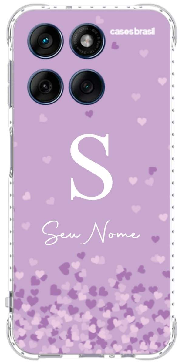 Capinha para Celular Corações Flutuantes Lilás