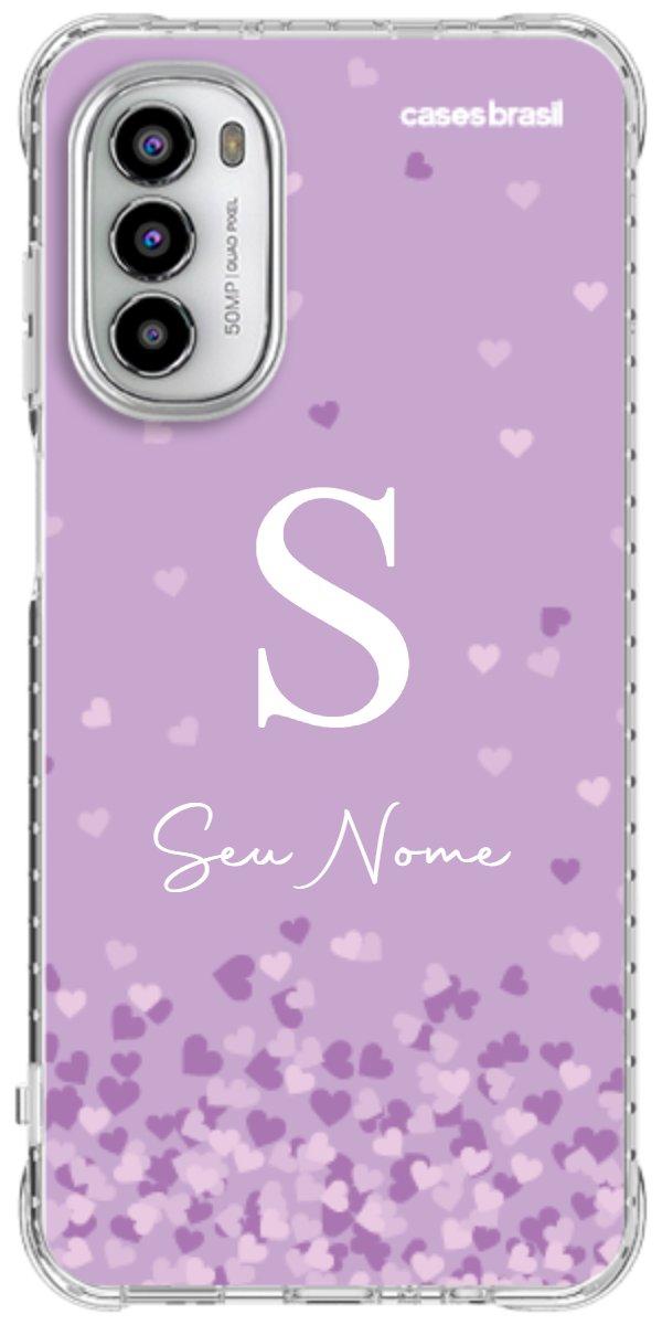 Capinha para Celular Corações Flutuantes Lilás