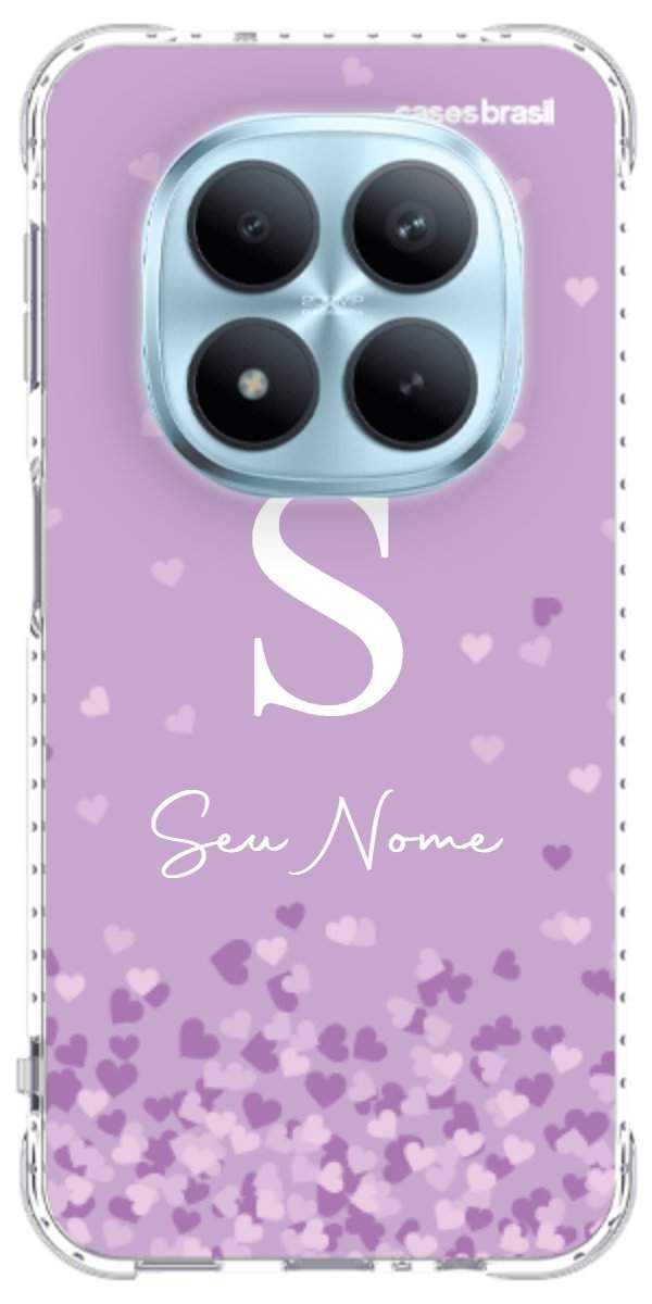 Capinha para Celular Corações Flutuantes Lilás