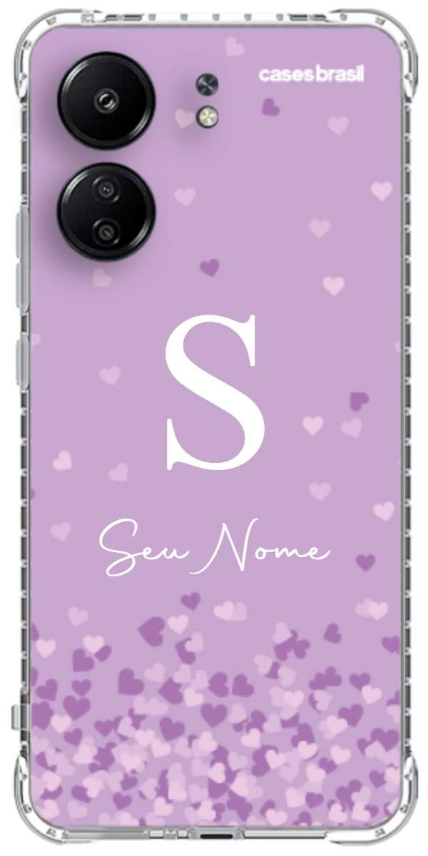 Capinha para Celular Corações Flutuantes Lilás