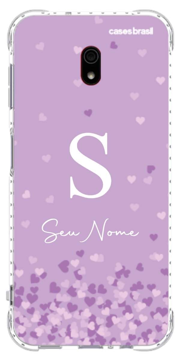 Capinha para Celular Corações Flutuantes Lilás