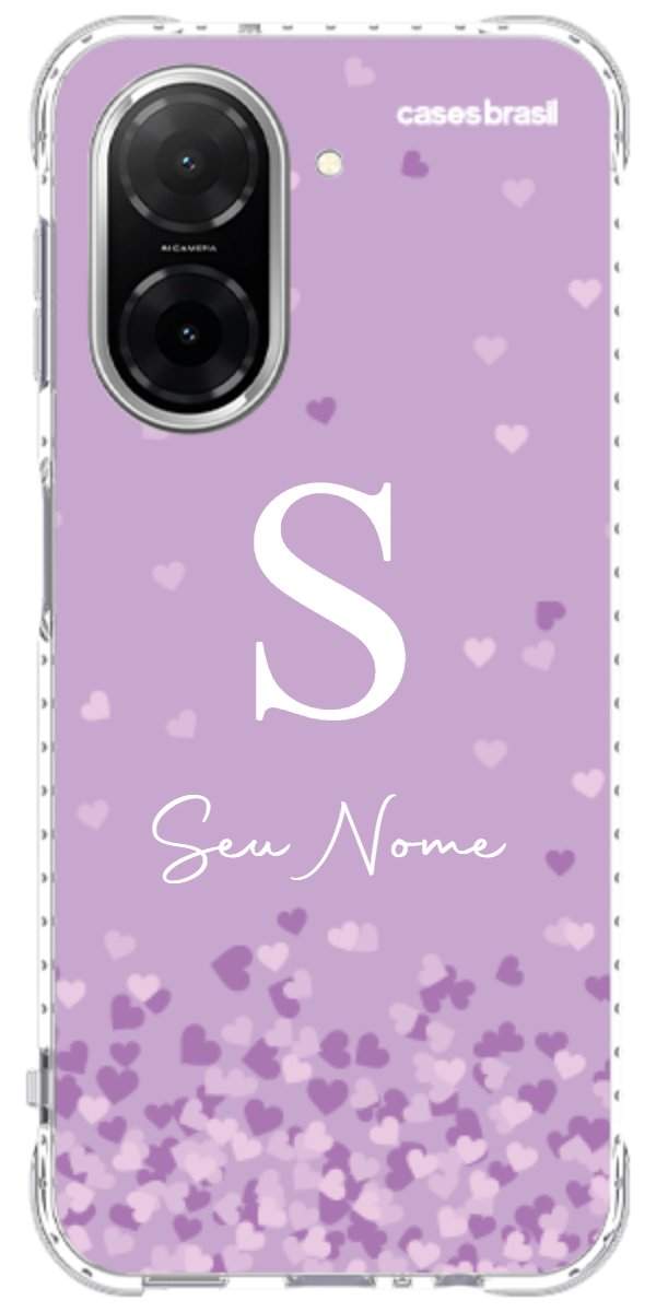 Capinha para Celular Corações Flutuantes Lilás