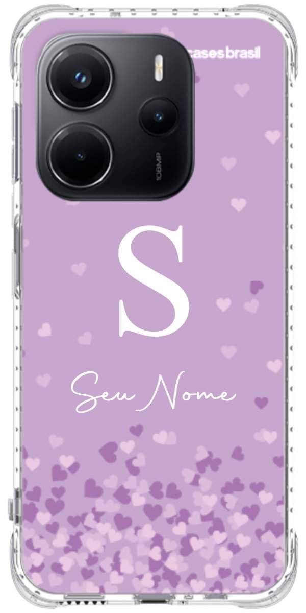 Capinha para Celular Corações Flutuantes Lilás