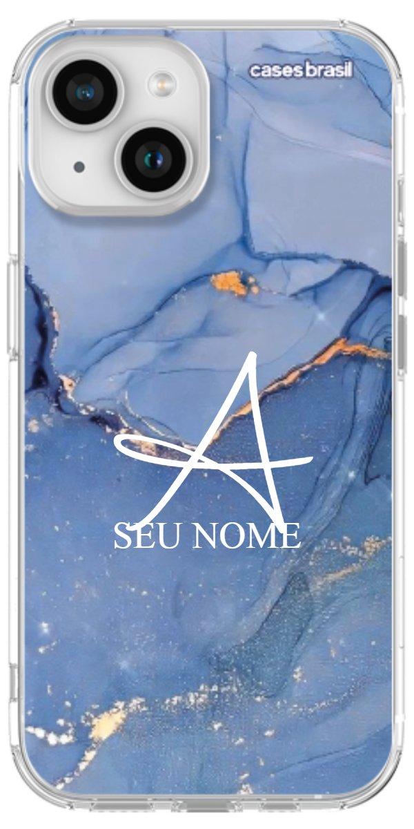 Capinha para Celular Textura Marmorizada Azul