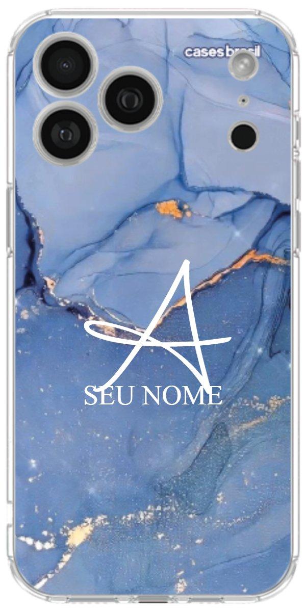 Capinha para Celular Textura Marmorizada Azul