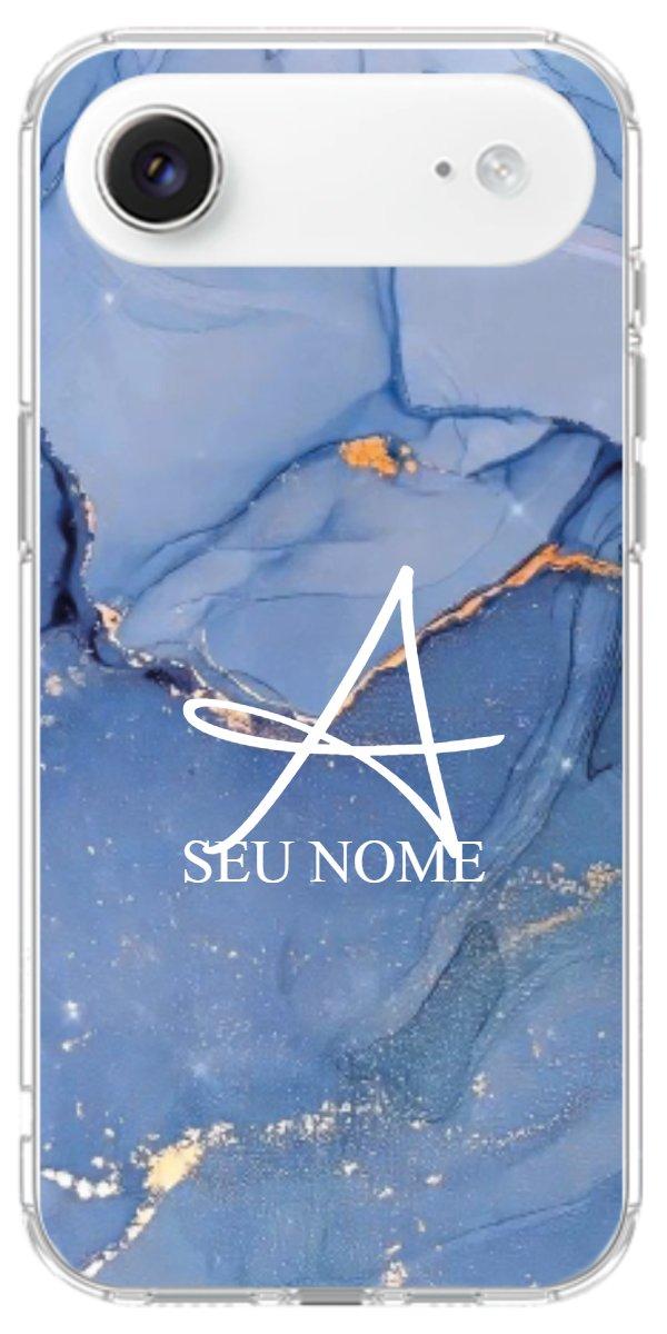 Capinha para Celular Textura Marmorizada Azul