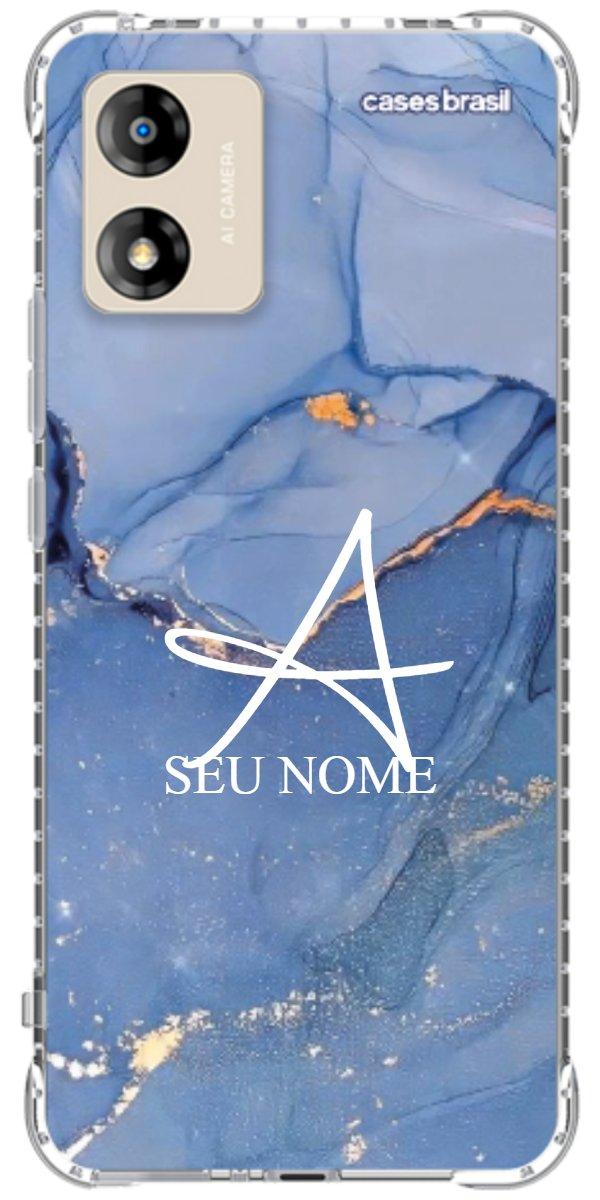 Capinha para Celular Textura Marmorizada Azul