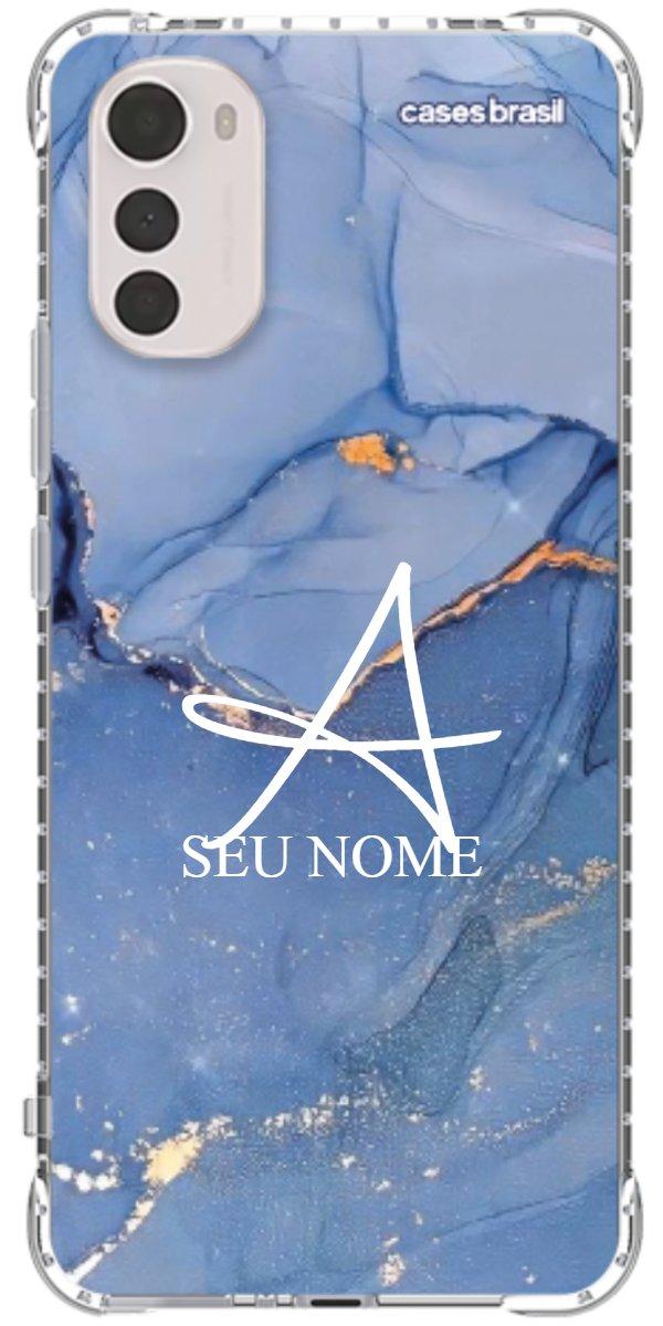 Capinha para Celular Textura Marmorizada Azul