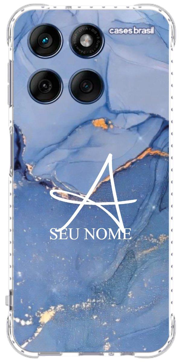 Capinha para Celular Textura Marmorizada Azul