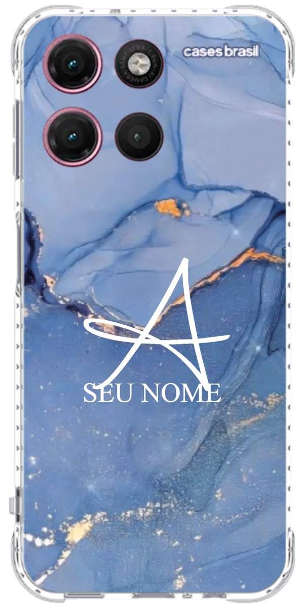 Capinha para Celular Textura Marmorizada Azul
