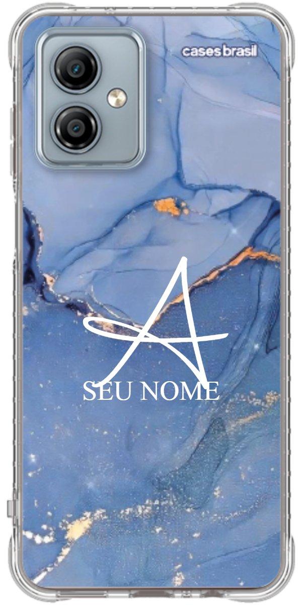 Capinha para Celular Textura Marmorizada Azul