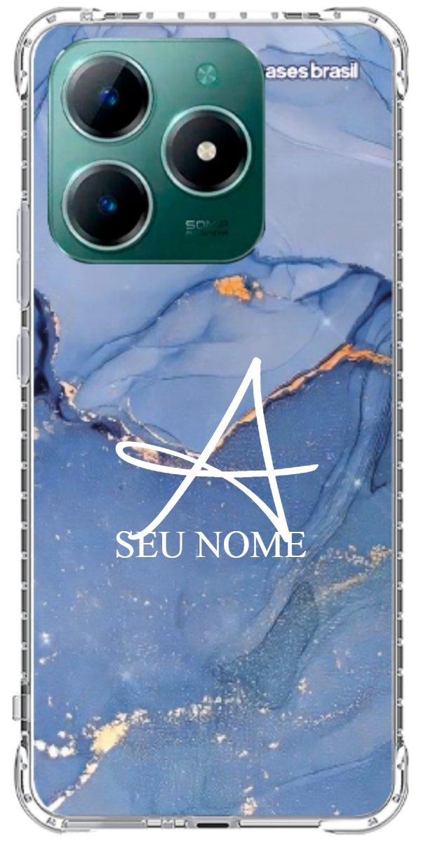 Capinha para Celular Textura Marmorizada Azul