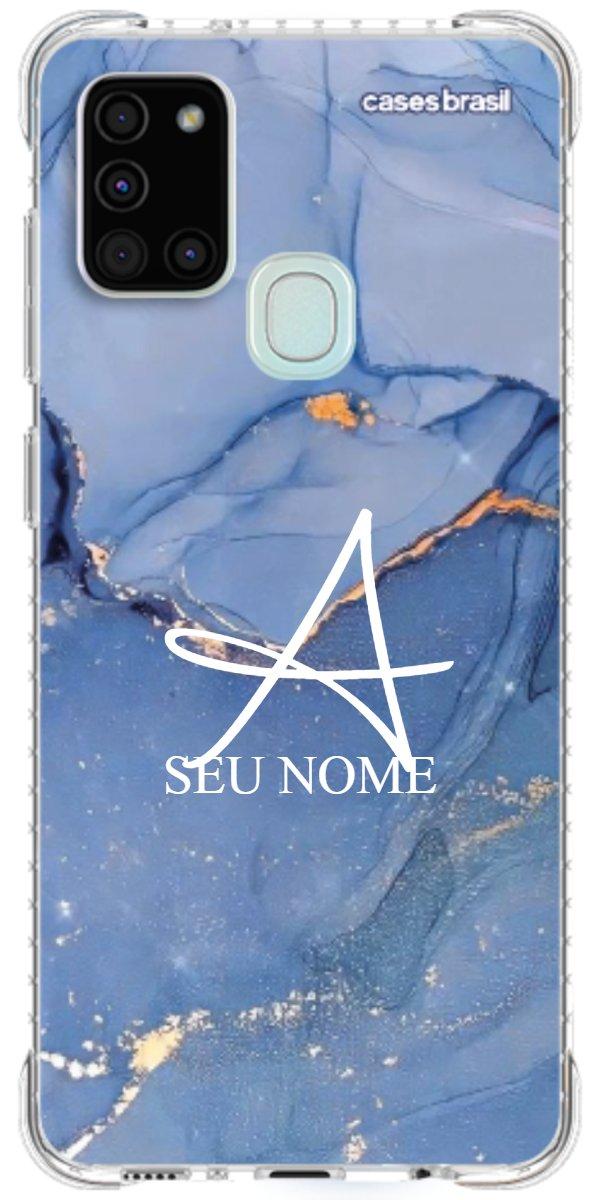 Capinha para Celular Textura Marmorizada Azul