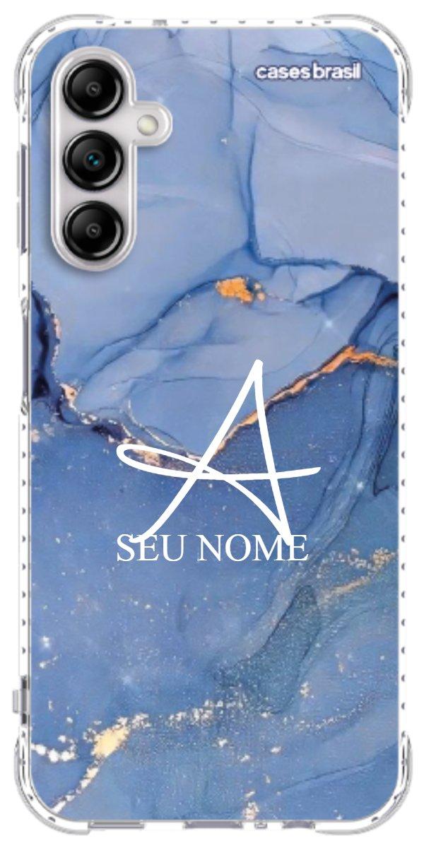 Capinha para Celular Textura Marmorizada Azul