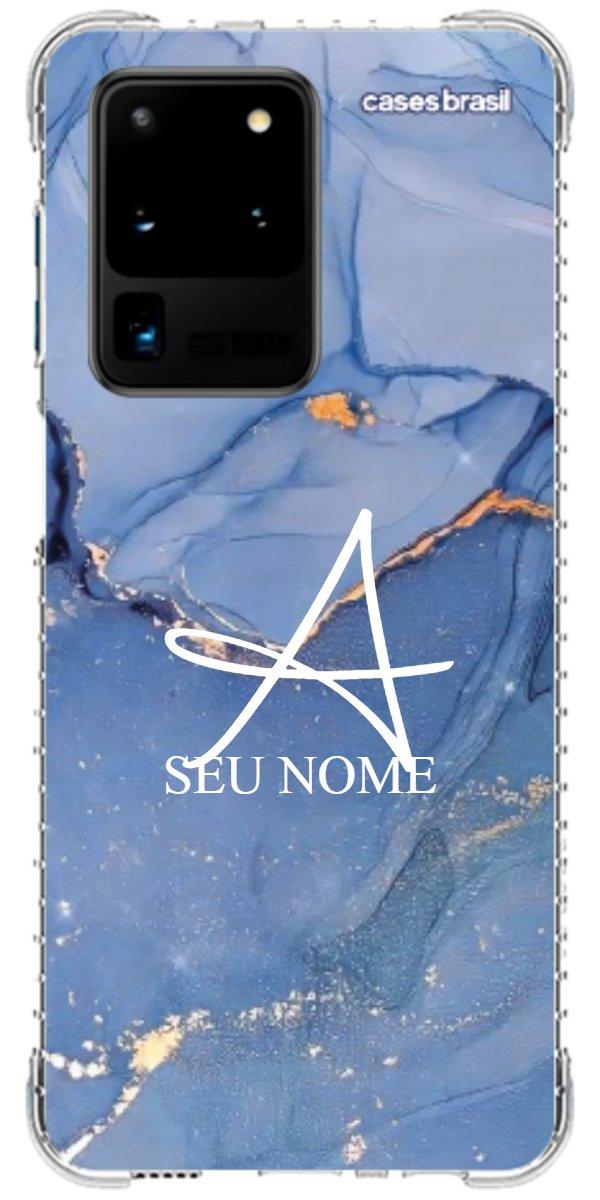 Capinha para Celular Textura Marmorizada Azul