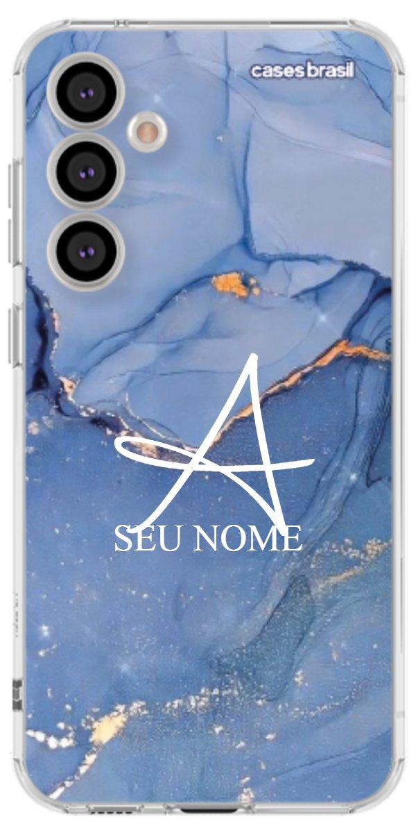 Capinha para Celular Textura Marmorizada Azul