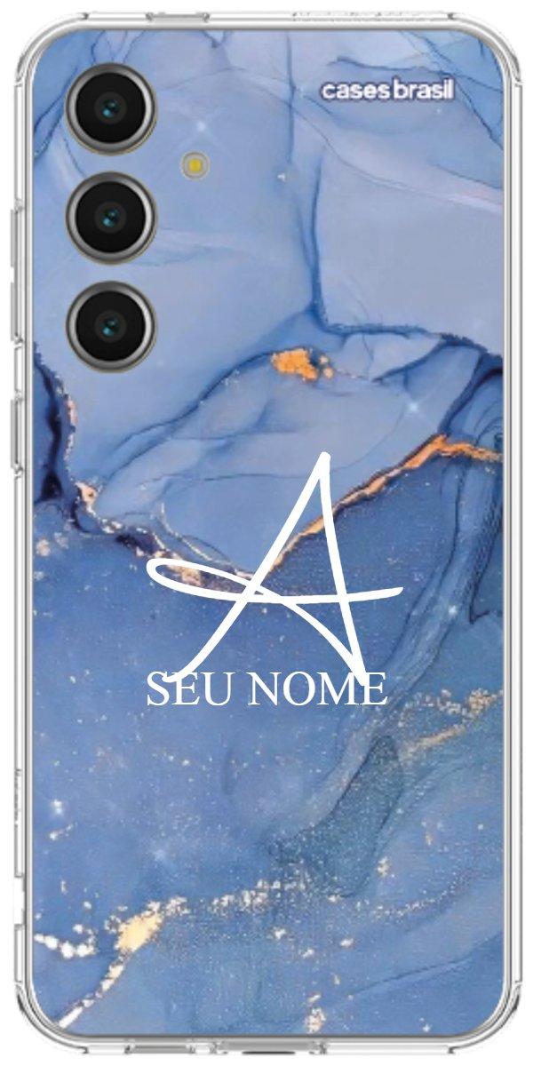 Capinha para Celular Textura Marmorizada Azul
