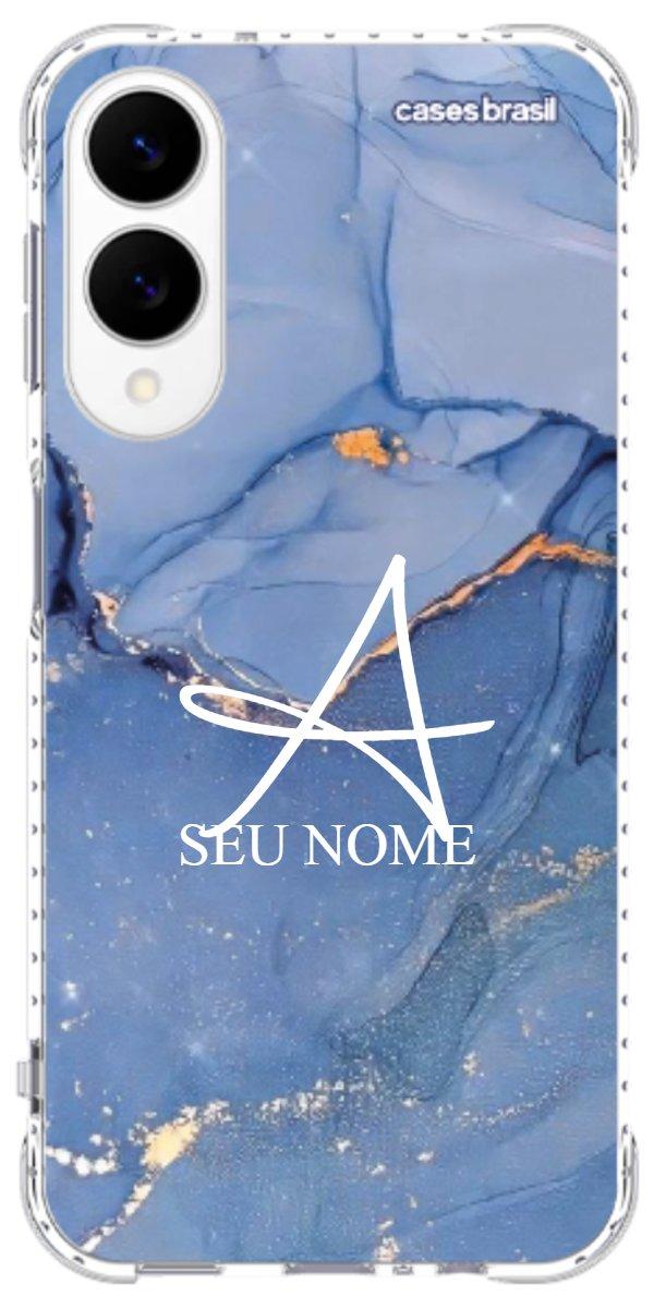 Capinha para Celular Textura Marmorizada Azul